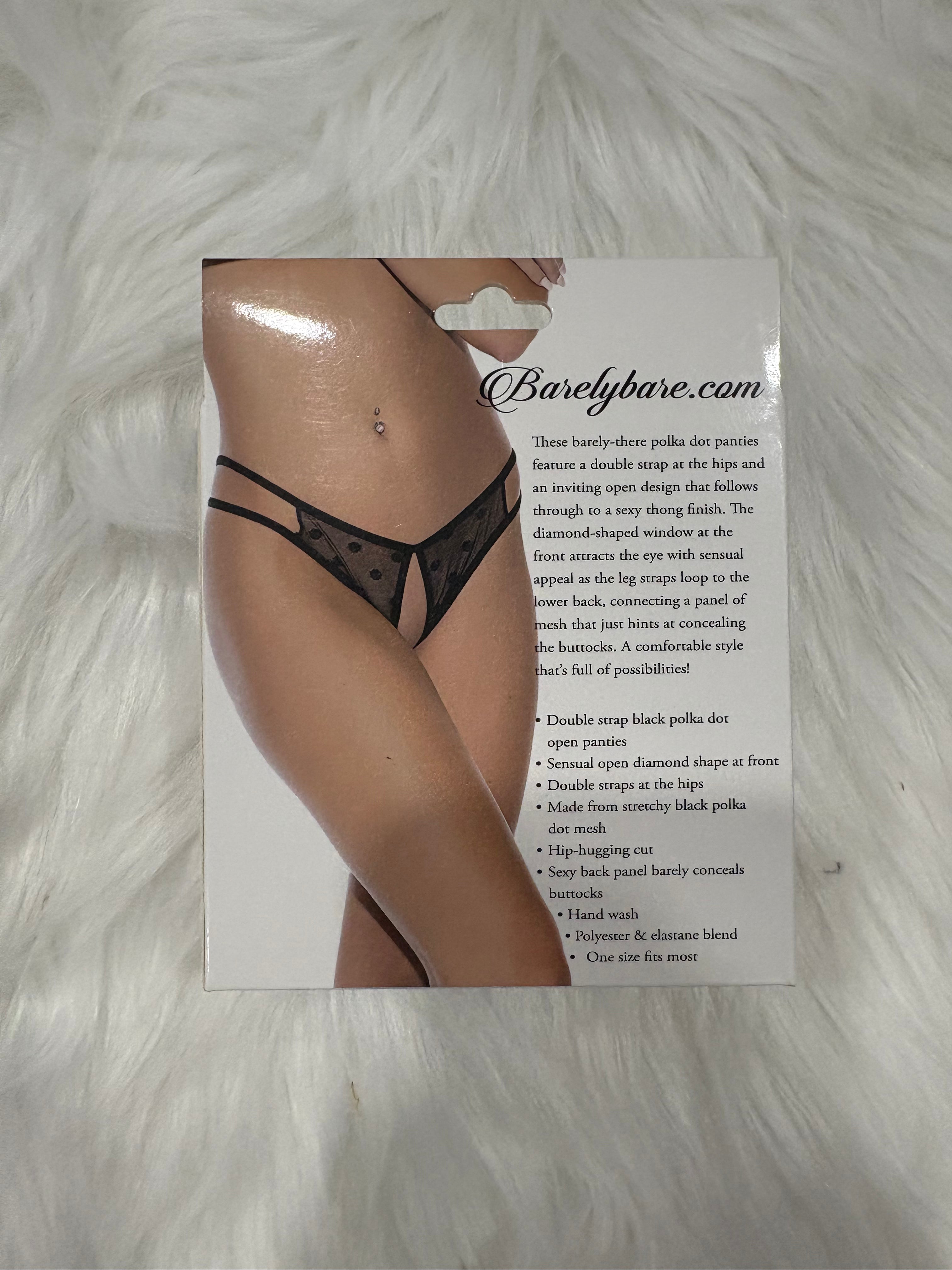Barely Bare- Double strap open panty black