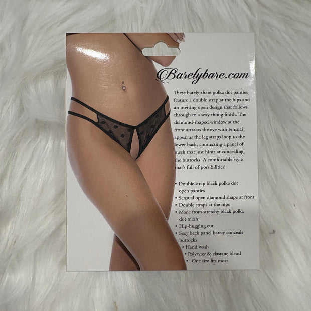 Barely Bare- Double strap open panty black