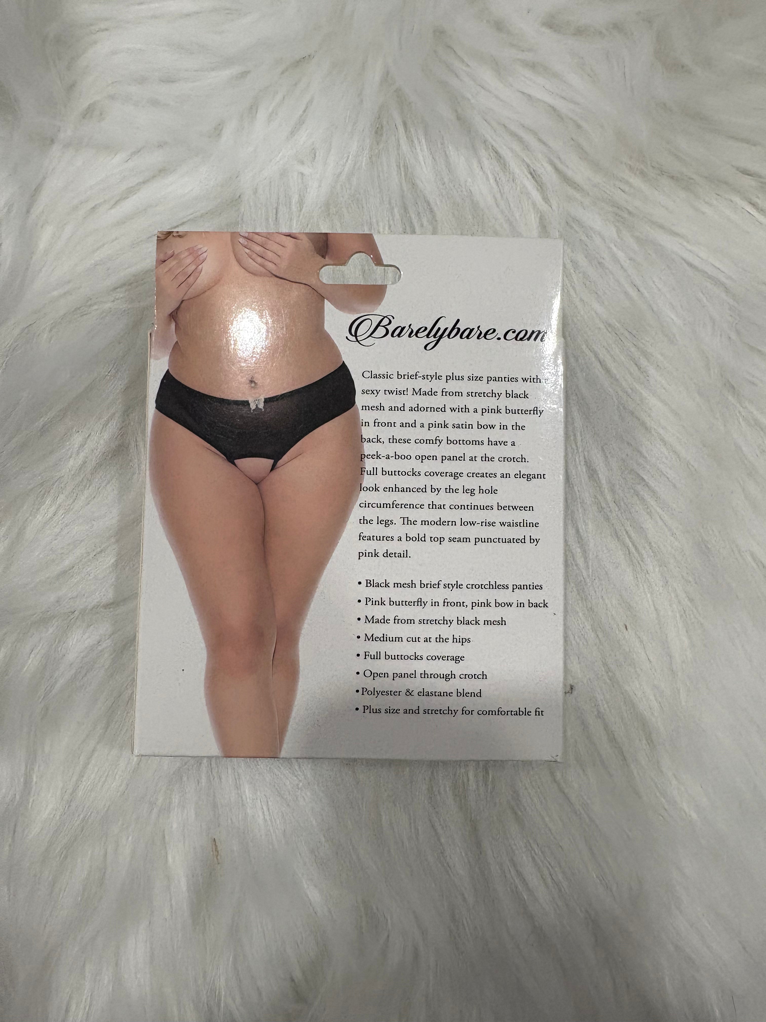 Barely Bare- Cratchless mesh brief-Plus size