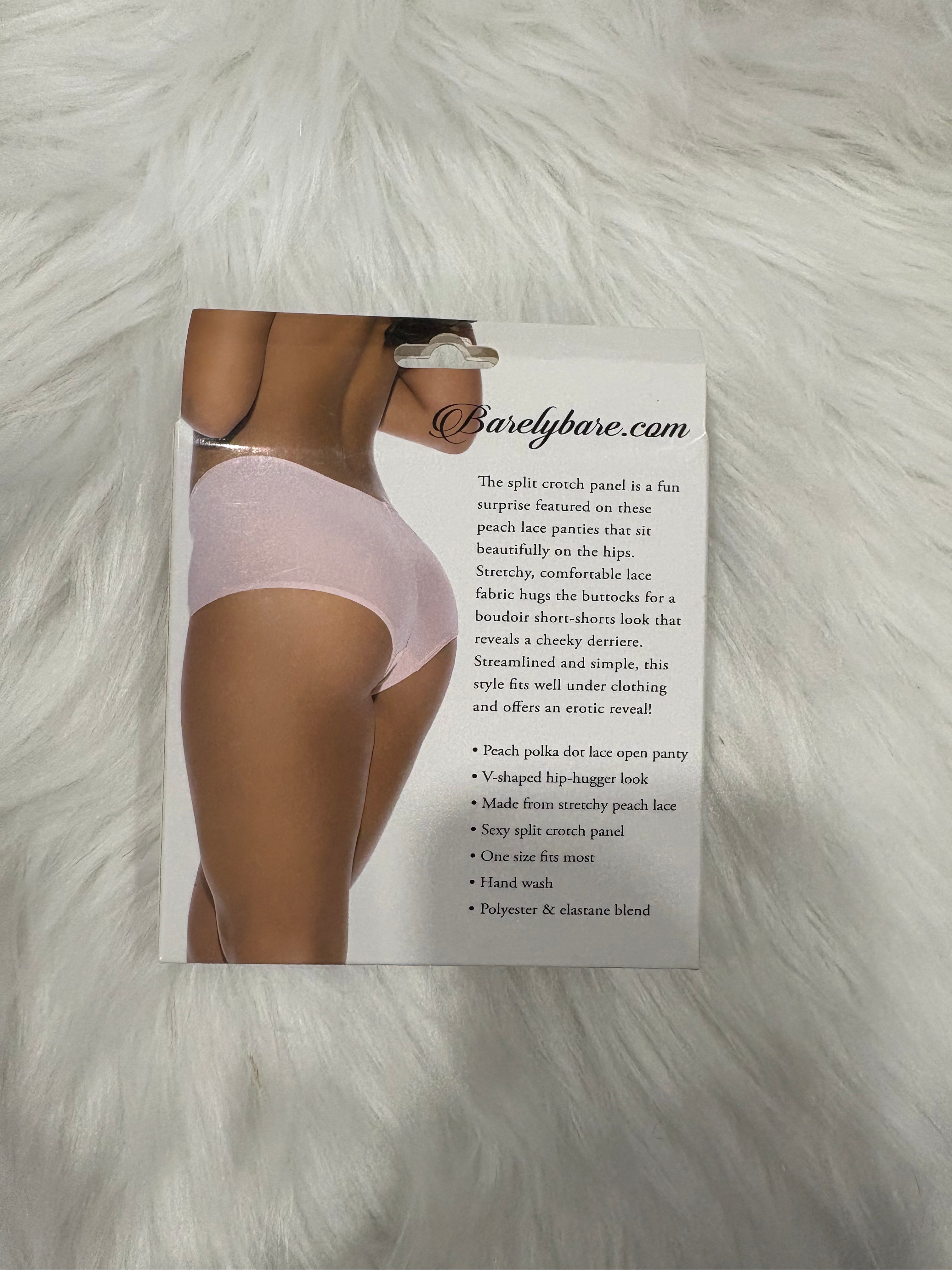 Barely Bare- Split lace boy shorts peach