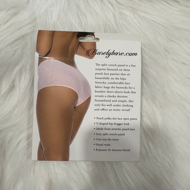 Barely Bare- Split lace boy shorts peach