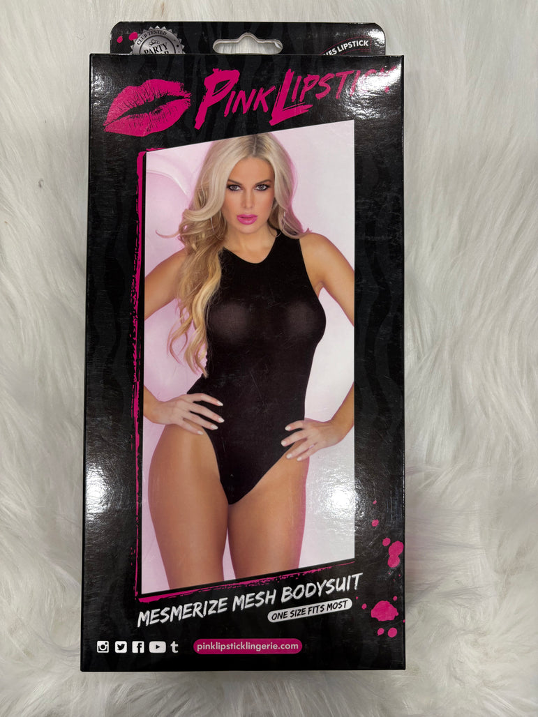 PinkLipstick- Mesmerize mesh bodysuit-OS