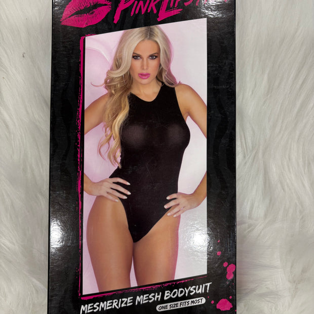 PinkLipstick- Mesmerize mesh bodysuit-OS
