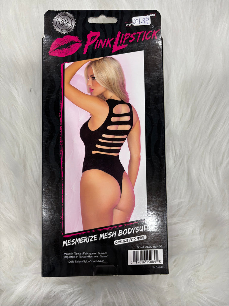PinkLipstick- Mesmerize mesh bodysuit-OS