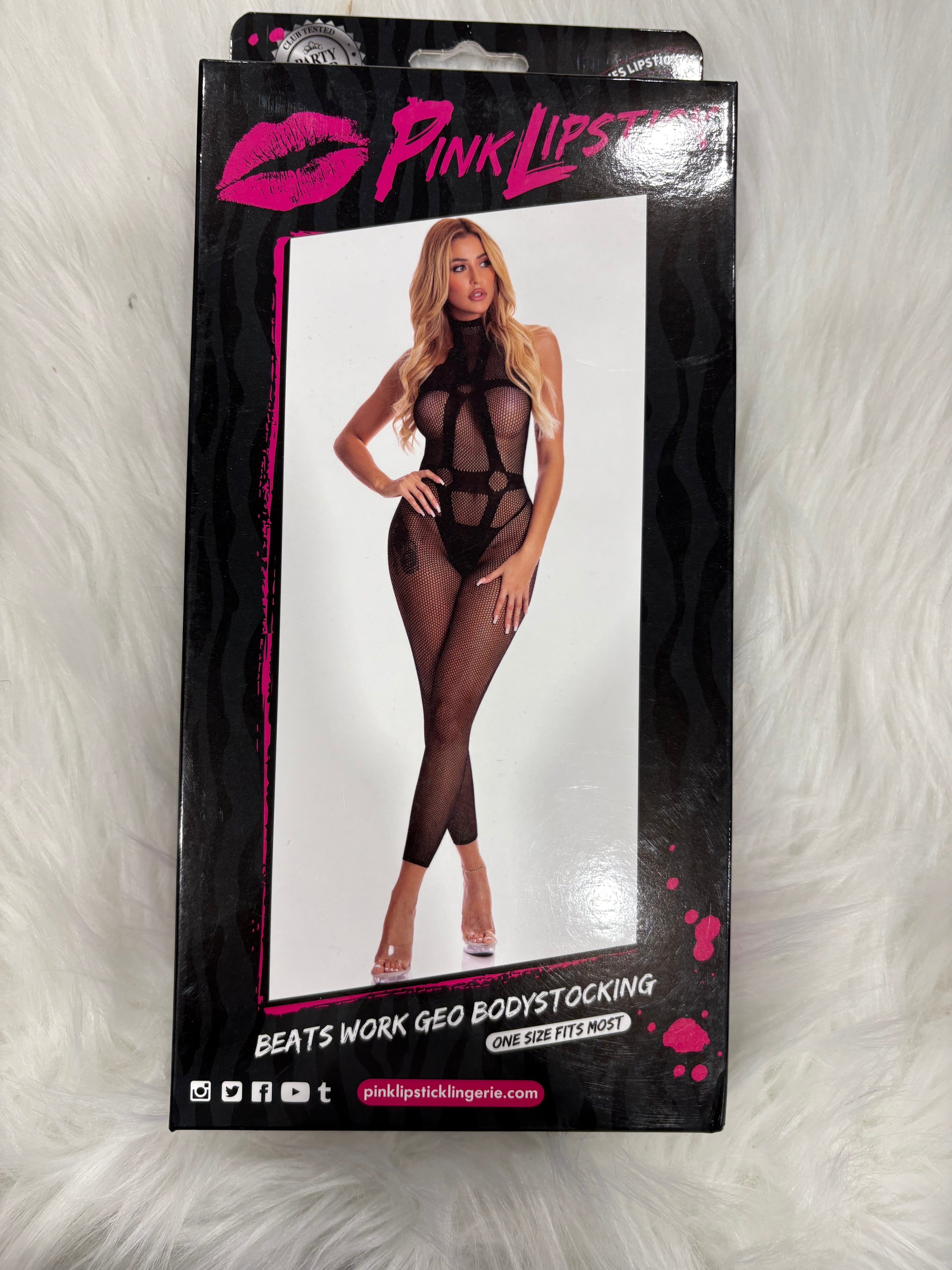 PinkLipstick-Beast work geo bodystocking-OS