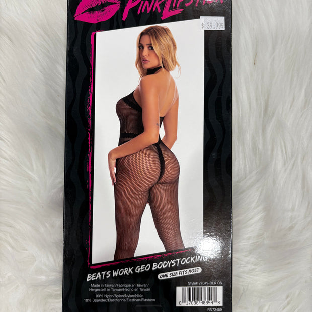 PinkLipstick-Beast work geo bodystocking-OS