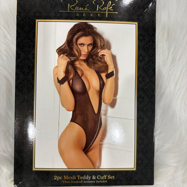 René Rofé- 2pcs mesh teddy & cuff set
