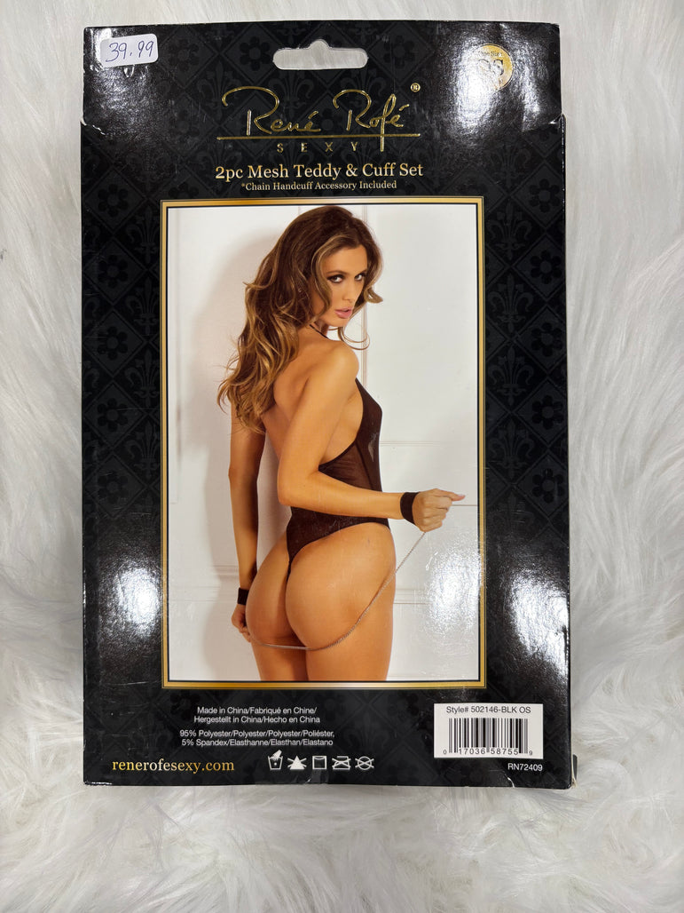 René Rofé- 2pcs mesh teddy & cuff set