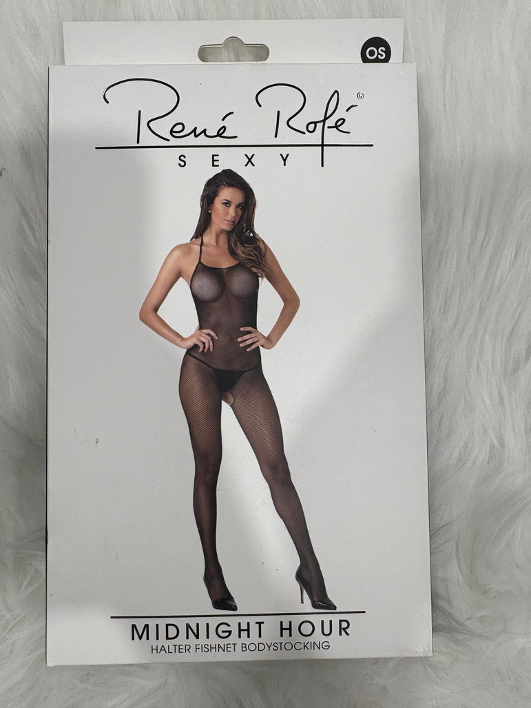 René Rofé Midnight hour- Halter fishnet bodystocking
