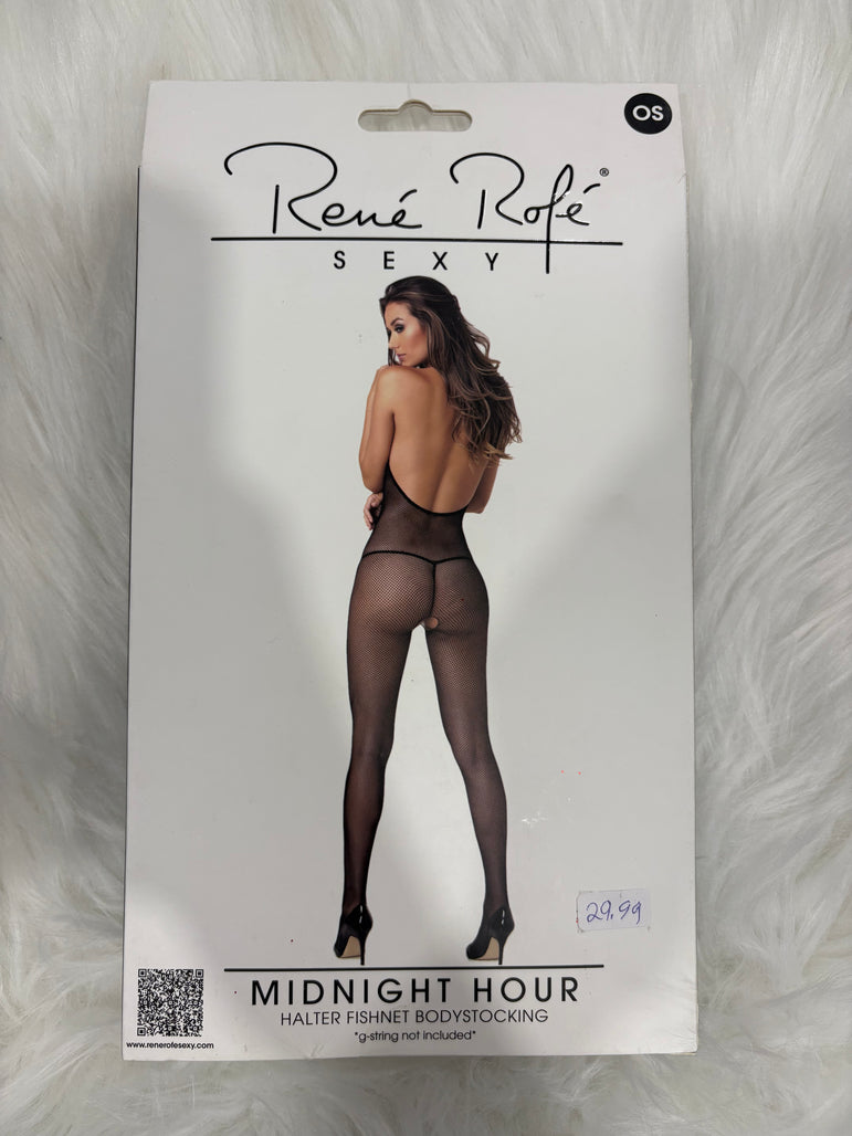 René Rofé Midnight hour- Halter fishnet bodystocking