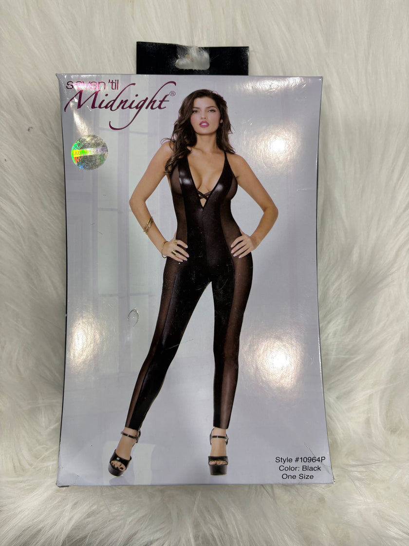 Seven'til midnight-Lamé and mesh bodysuit