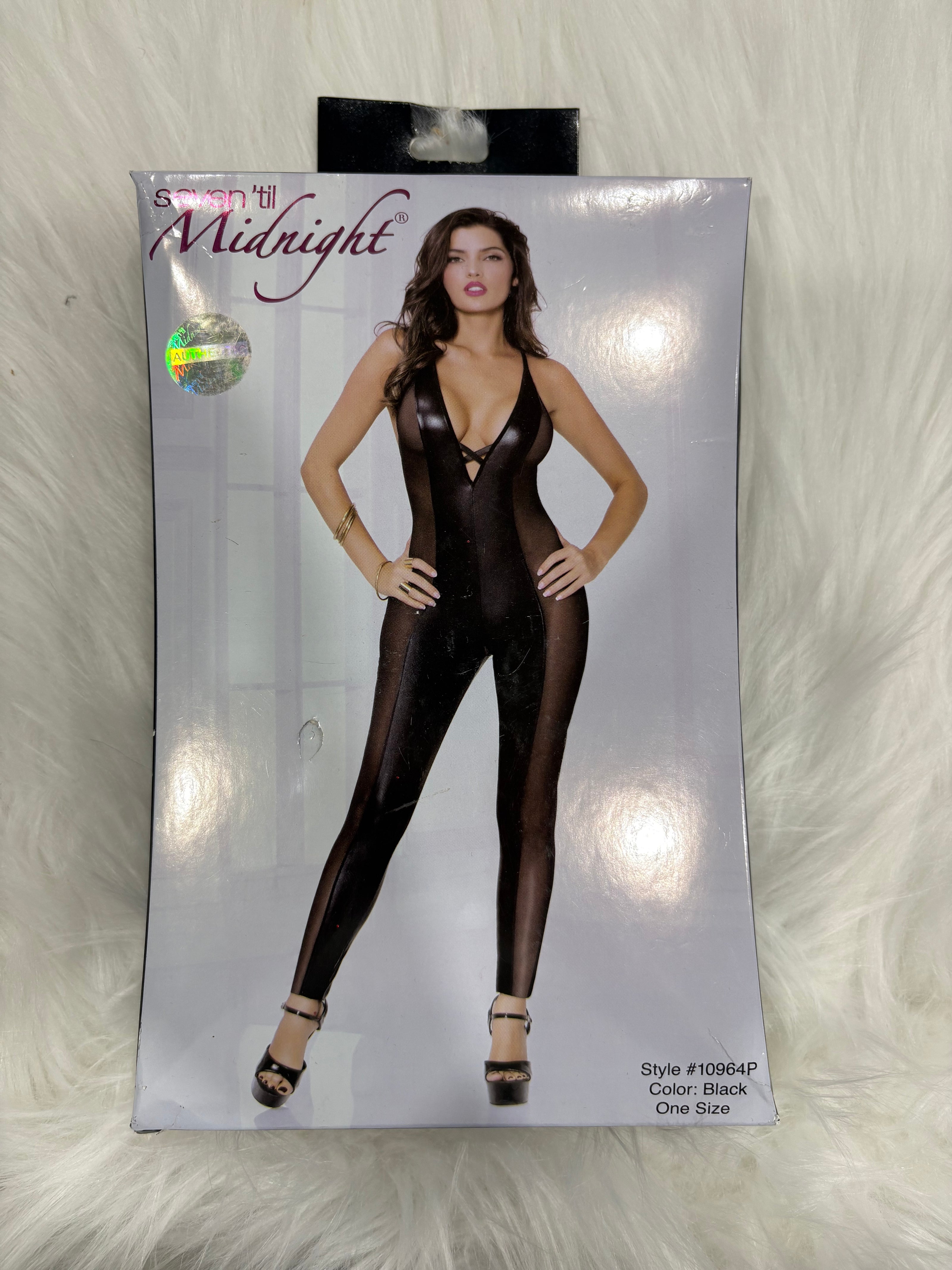 Seven'til midnight-Lamé and mesh bodysuit