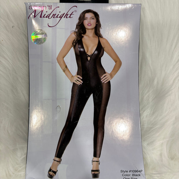 Seven'til midnight-Lamé and mesh bodysuit