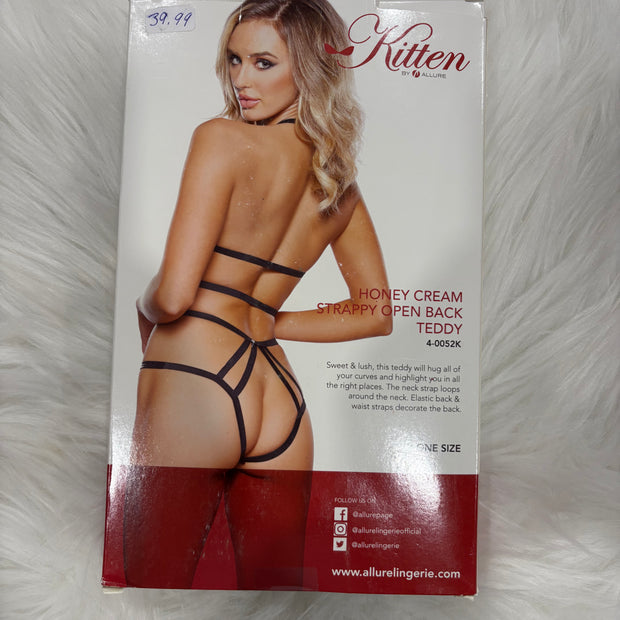 Kitten- Honey cream strappy open back teddy