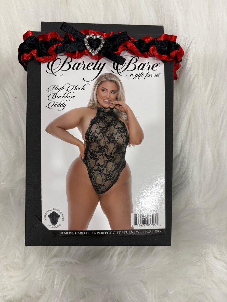 Barely Bare- High neck backless teddy