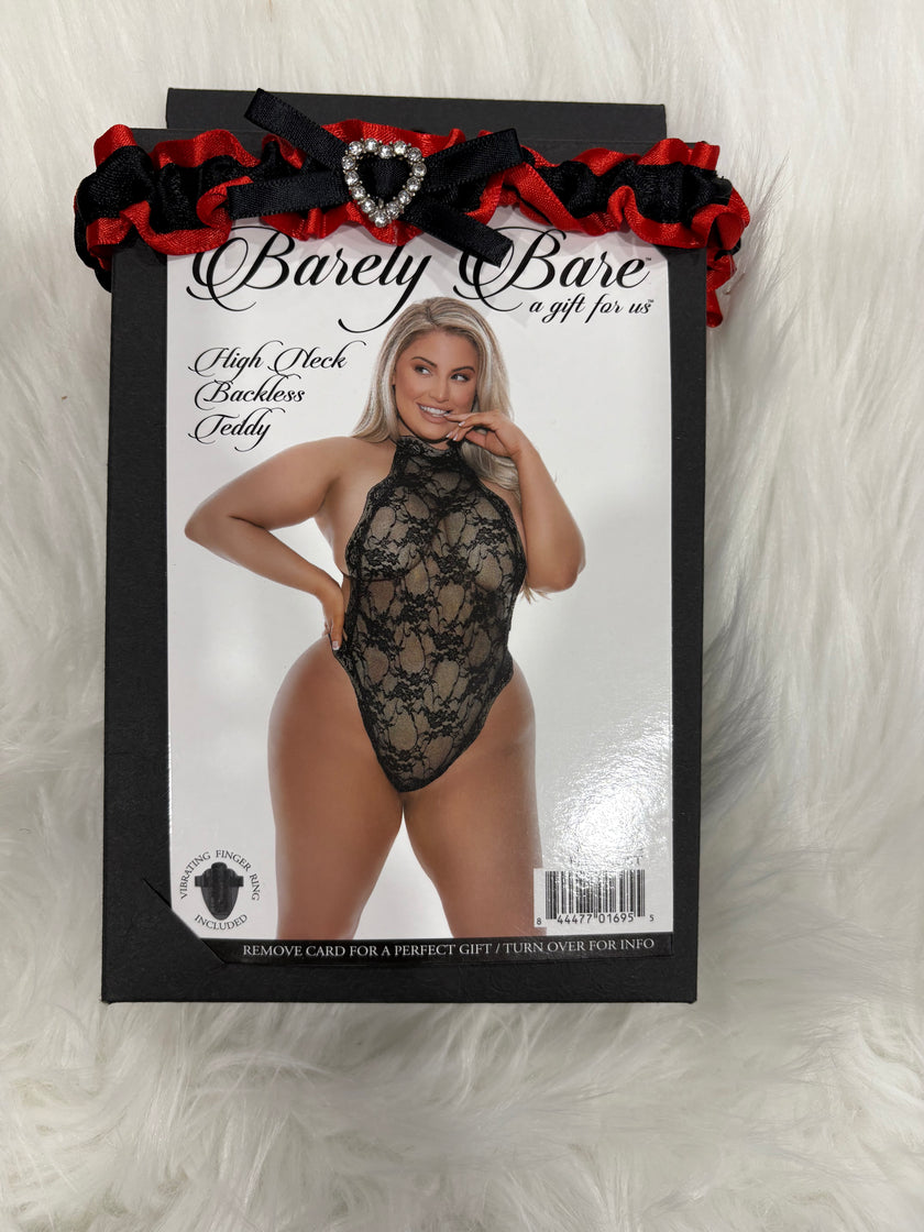Barely Bare- High neck backless teddy