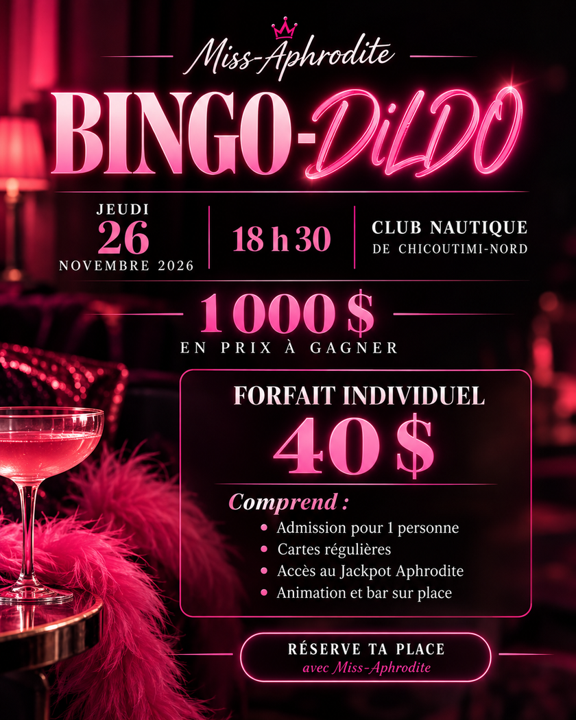 🎉 Méga Bingo Miss-Aphrodite | 26 Novembre 2026