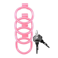 Cage de chasteté Kink Series à verrouillage pour pénis, grande taille, rose