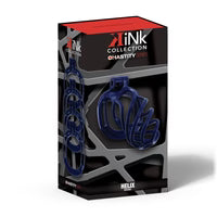 Cage de chasteté Kink Helix, bleu foncé moyen