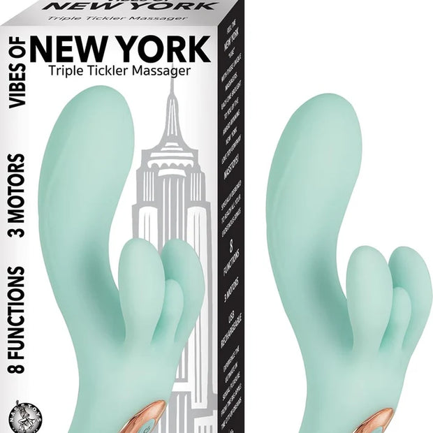 Vibes of New York - Masseur Triple Tickler, Bleu Aqua