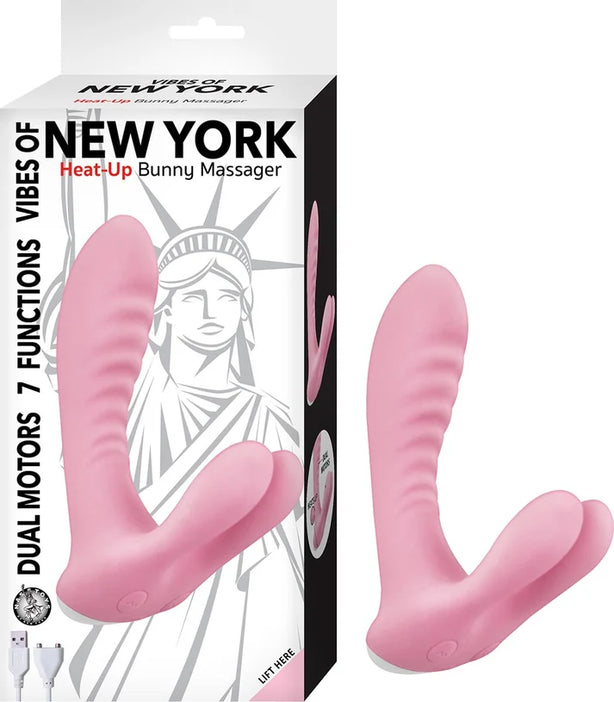 Vibes Of New York Heat-Up Bunny Massager, rose