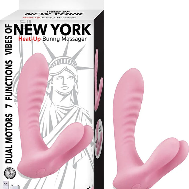 Vibes Of New York Heat-Up Bunny Massager, rose