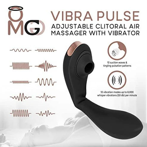 OMG Vibra Pulse Masseur et vibromasseur clitoridien à air comprimé - Noir