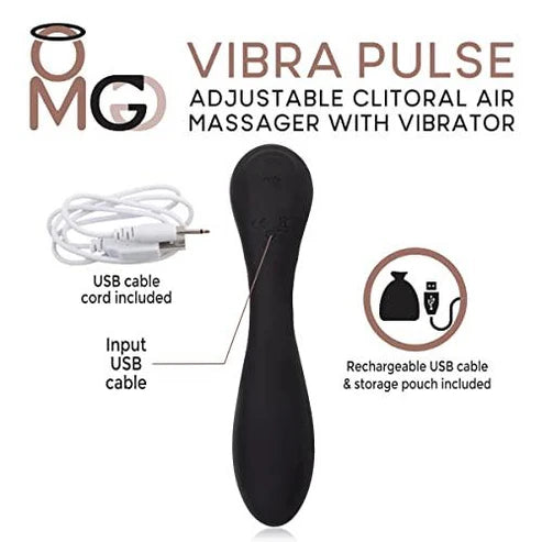 OMG Vibra Pulse Masseur et vibromasseur clitoridien à air comprimé - Noir