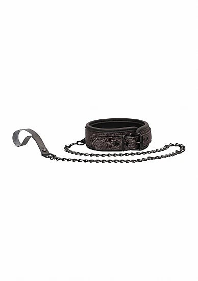 Ouch! Elegant Collar wtich Leash Grey