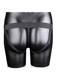 Aïe ! Strap-on incurvé et creux - 20 cm, noir