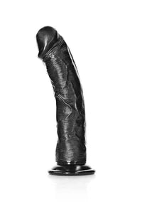 Godemiché incurvé réaliste avec ventouse - 18 cm - Noir