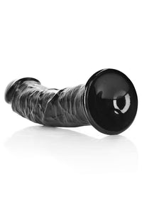 Godemiché incurvé réaliste avec ventouse - 18 cm - Noir