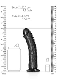 Godemiché incurvé réaliste avec ventouse - 18 cm - Noir
