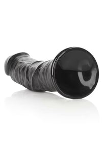 Godemiché incurvé réaliste avec ventouse - 23 cm - Noir