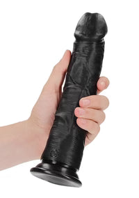 Godemiché incurvé réaliste avec ventouse - 23 cm - Noir