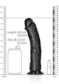 Godemiché incurvé réaliste avec ventouse - 23 cm - Noir