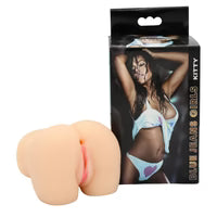 Caresses pour filles en jeans bleus - Chaton