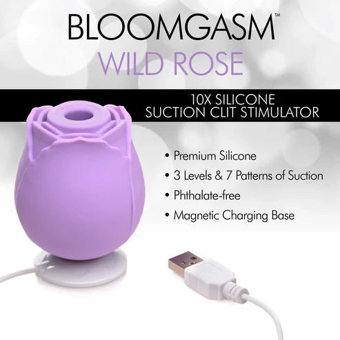 Stimulateur clitoridien à succion Bloomgasm Wild Rose 10X - Violet