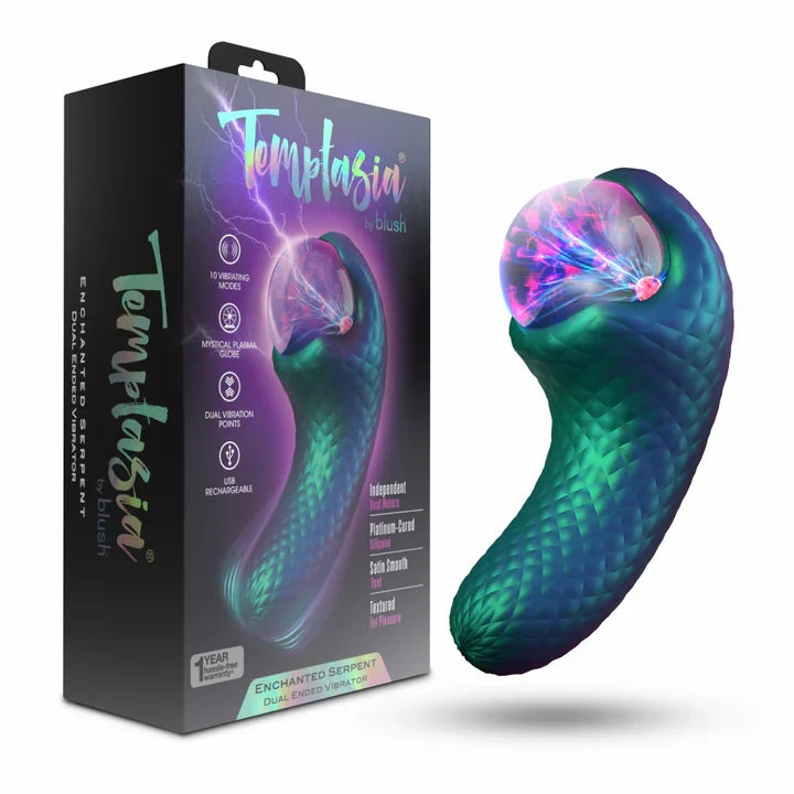 Temptasia - Vibrateur à pulsations serpent enchanté avec globe de plasma mystique - Millénaires sombres