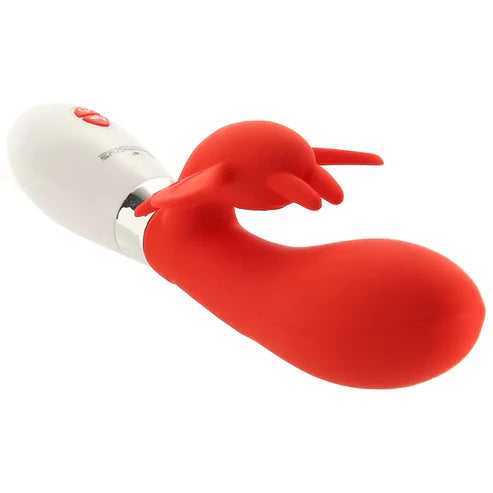 Stimulateur double en silicone ultra-doux Alexios, rouge néon