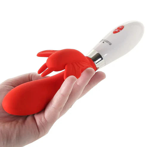 Stimulateur double en silicone ultra-doux Alexios, rouge néon