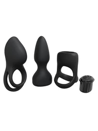 Kit de vibromasseurs interchangeables Pleasure, noir