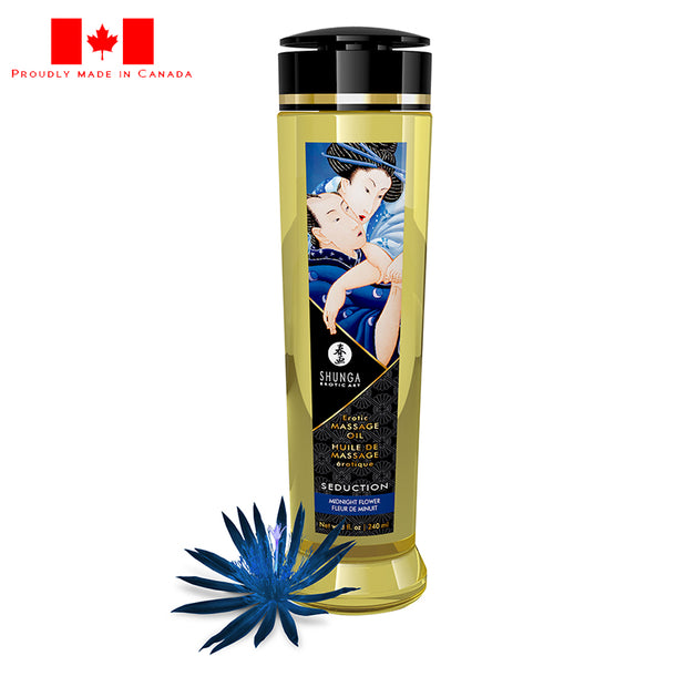 Shunga 8 oz Erotic Massage Oil Midnight Flower
