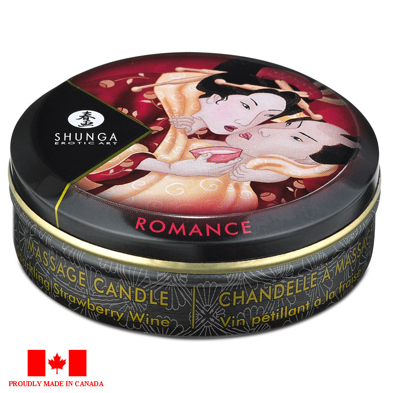 Shunga Mini Massage Candle 1 oz Sparkling Strawberry Wine