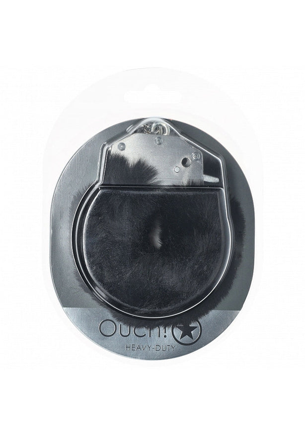 Ouch! Heavy duty Fluffy Handcuffs Black