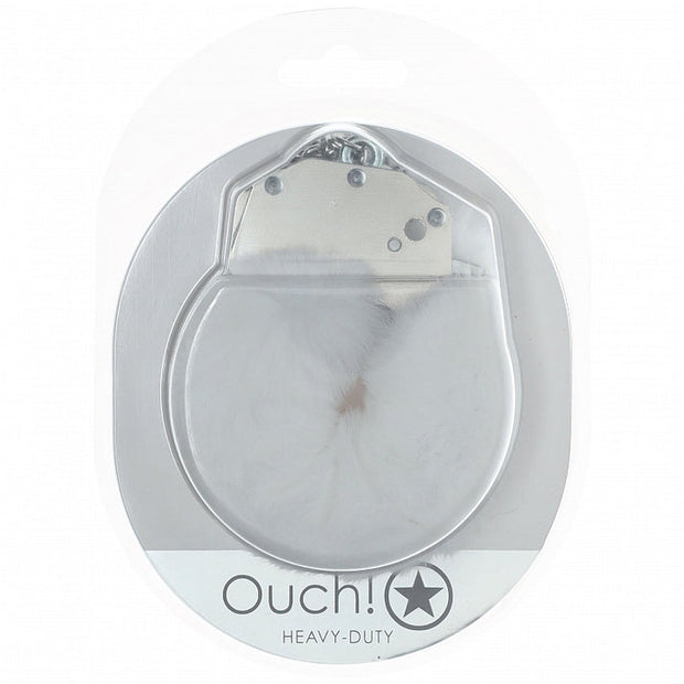 Ouch! Heavy duty Fluffy Handcuffs White