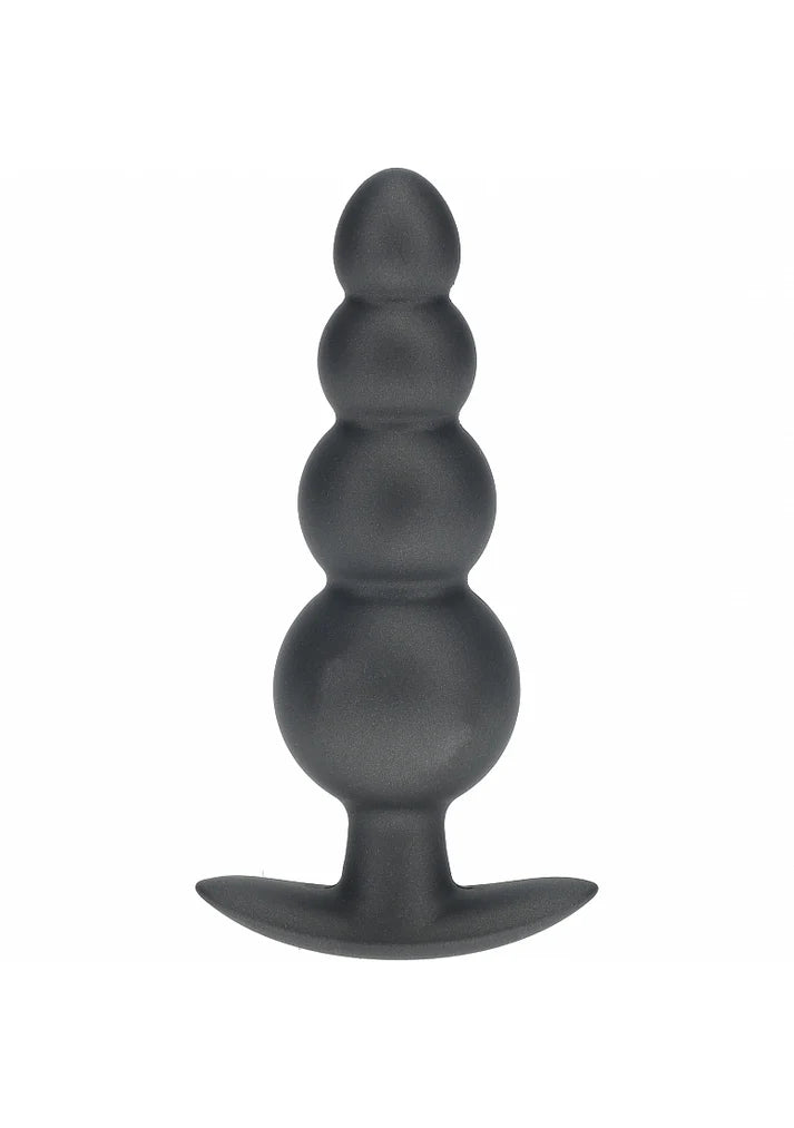 Ouch! Beaded Anal Plug Silicone - Gun Metal