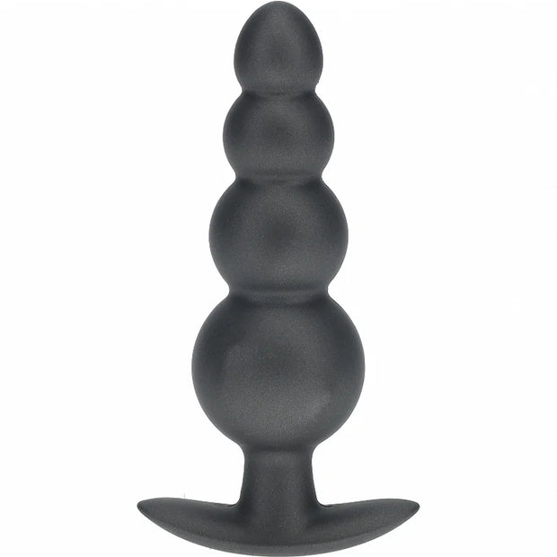 Ouch! Beaded Anal Plug Silicone - Gun Metal