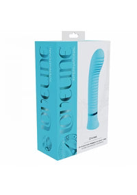 Loveline - Divine - Vibromasseur point G nervuré bleu à 10 fonctions - Silicone - Rechargeable - Étanche