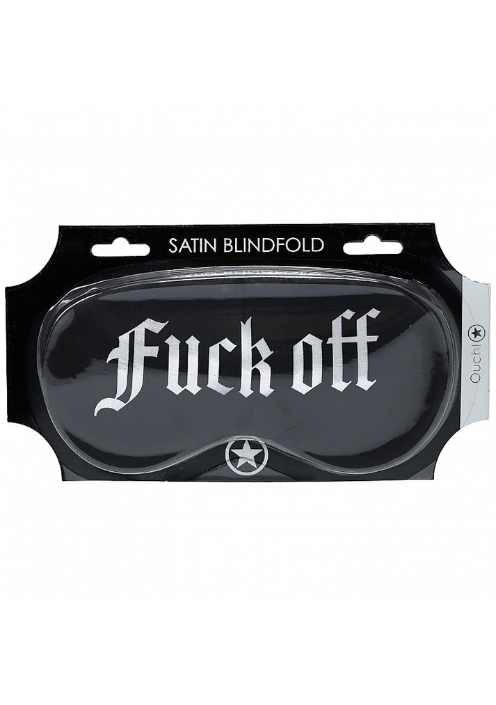 Ouch! Fuck Off Printed Mask Satin Black